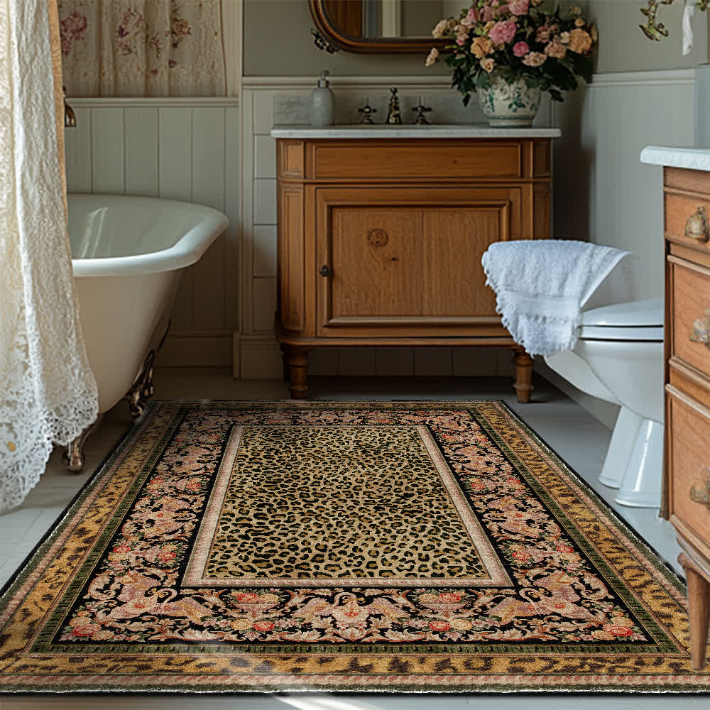 Baroque Leopard Anti-slip Indoor Outdoor Rug