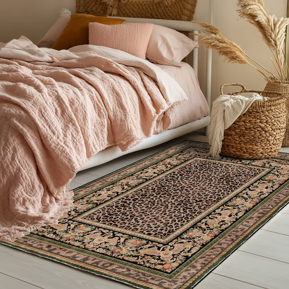 Baroque Leopard Anti-slip Indoor Outdoor Rug