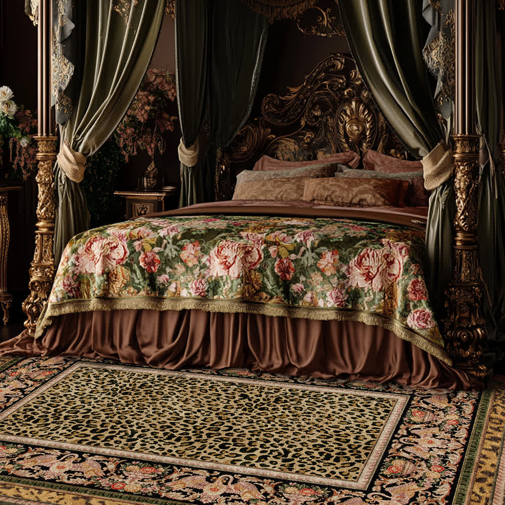 Baroque Leopard Anti-slip Indoor Outdoor Rug