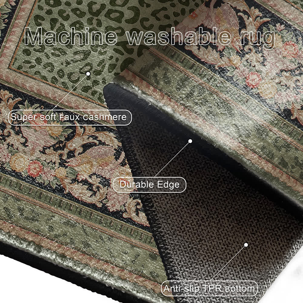 Baroque Leopard Anti-slip Indoor Outdoor Rug