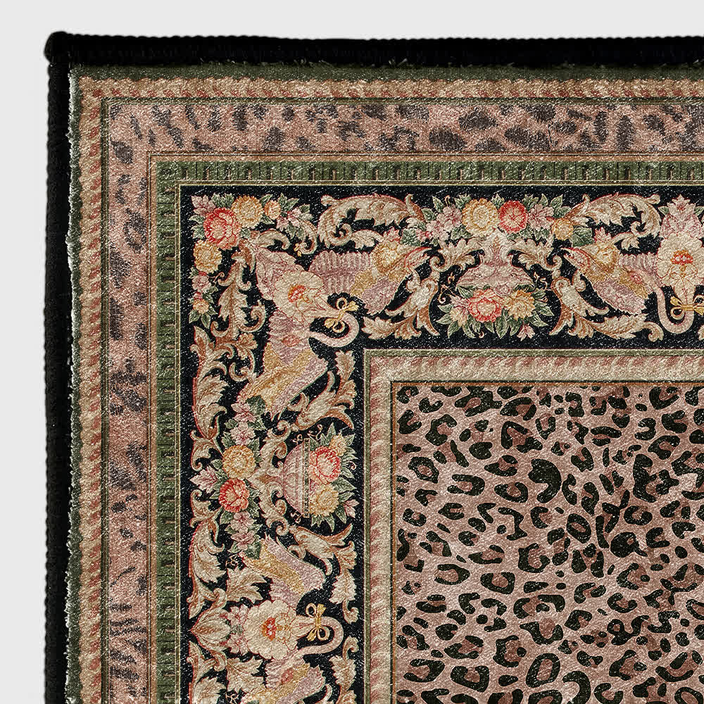 Baroque Leopard Anti-slip Indoor Outdoor Rug