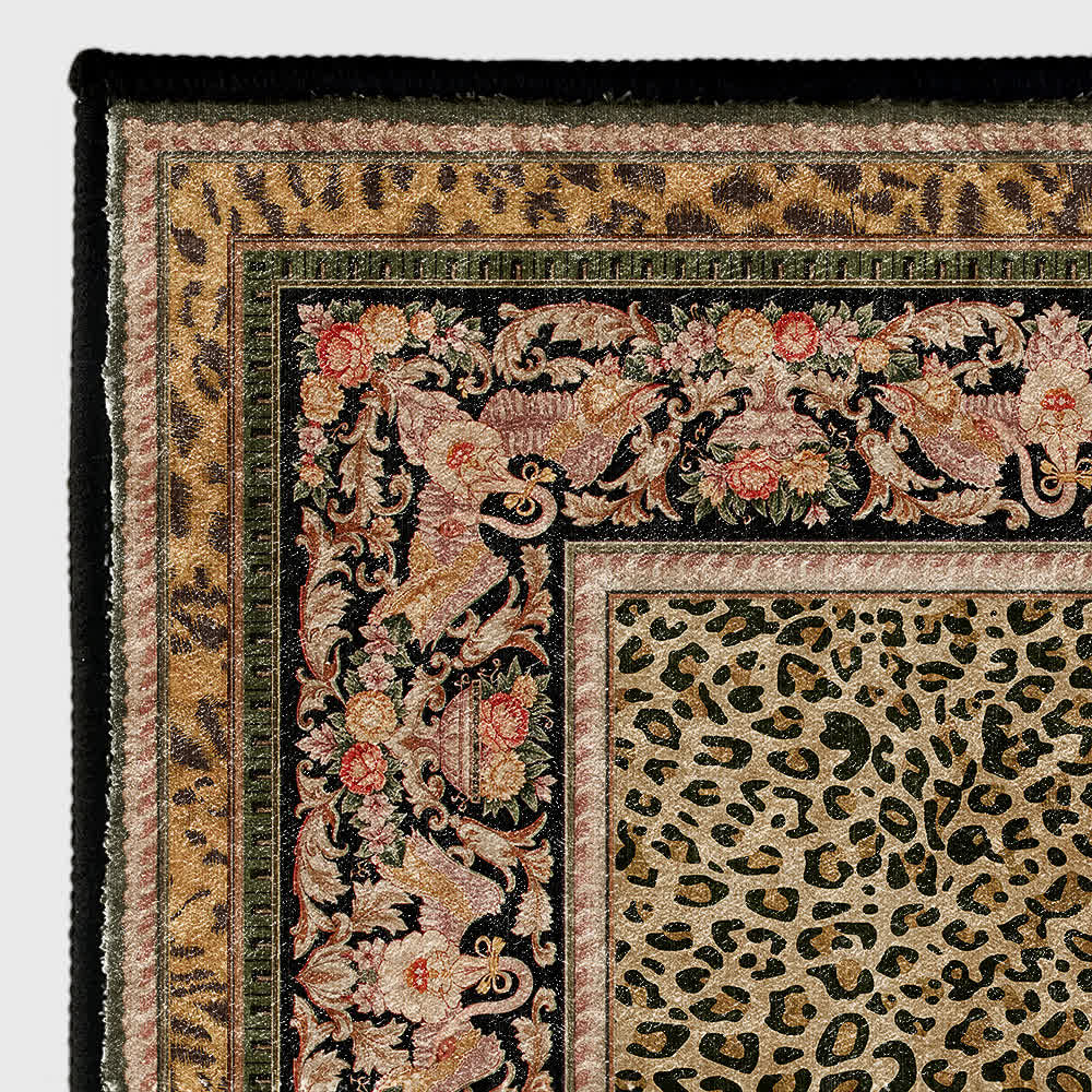 Baroque Leopard Anti-slip Indoor Outdoor Rug