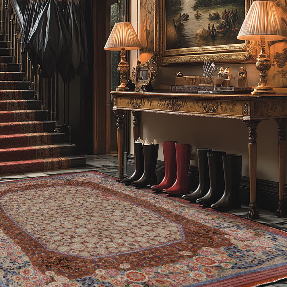 Elegant Floral Foldable Anti-slip Area Rug