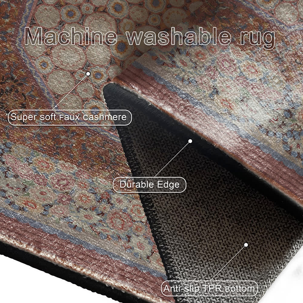 Elegant Floral Foldable Anti-slip Area Rug