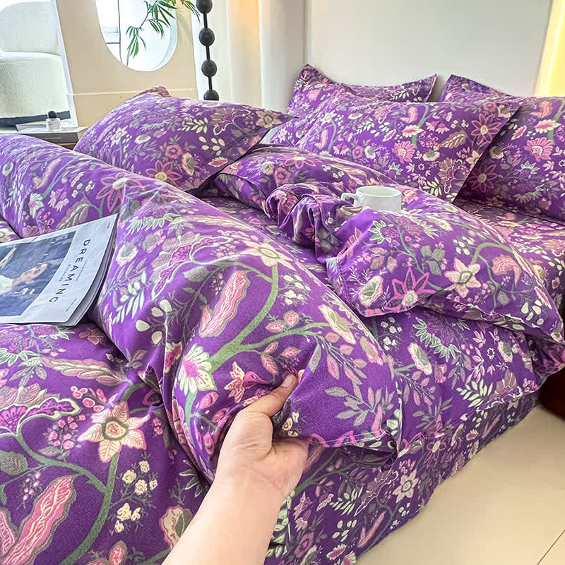 Floral Soft Cotton Gauze Bedding Set(4PCS)