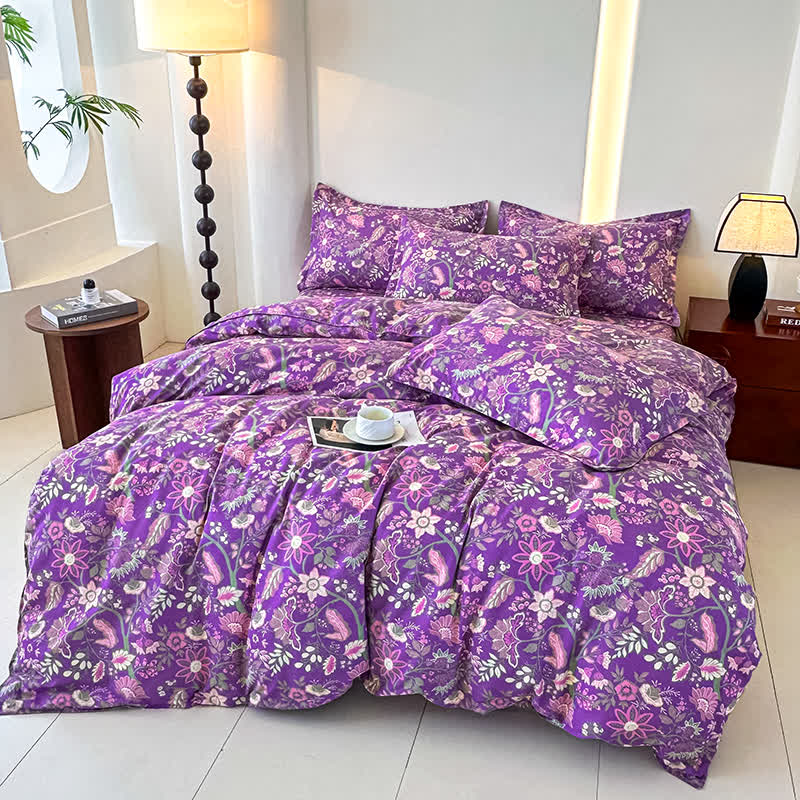 Floral Soft Cotton Gauze Bedding Set(4PCS)