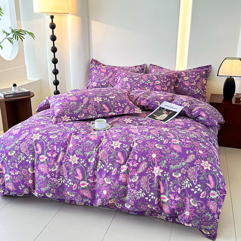 Floral Soft Cotton Gauze Bedding Set(4PCS)