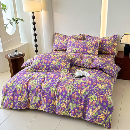 Flower Leaf Soft Cotton Gauze Bedding Set(4PCS)