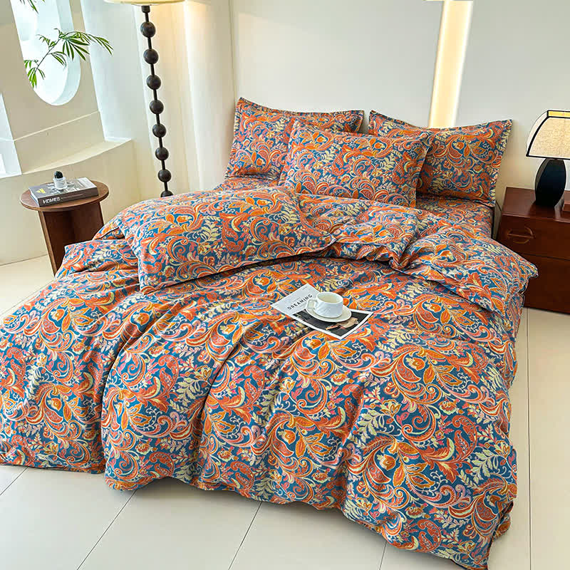 Retro Soft Cotton Gauze Bedding Set(4PCS)