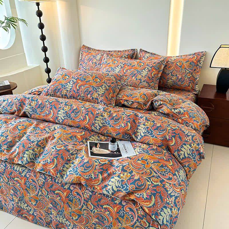 Retro Soft Cotton Gauze Bedding Set(4PCS)
