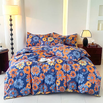 Retro Daisy Soft Cotton Gauze Bedding Set(4PCS)