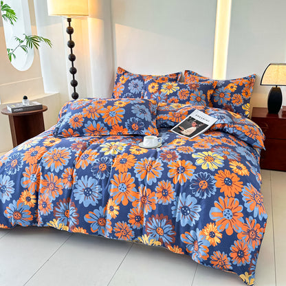 Retro Daisy Soft Cotton Gauze Bedding Set(4PCS)