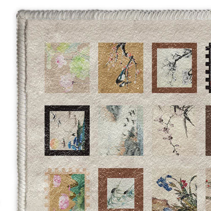 Floral Bird Soft Anti-slip Washable Area Rug