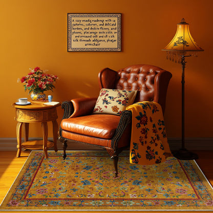 Anti-slip Washable Soft Vintage Floral Area Rug - image 1