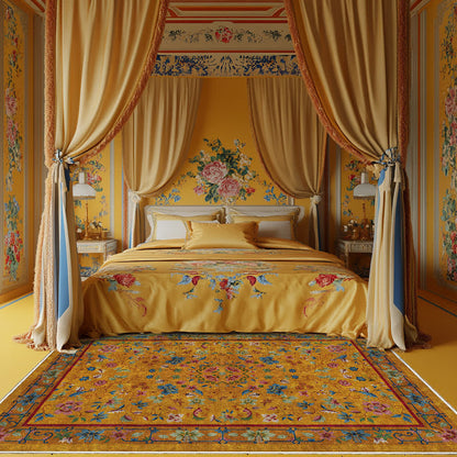 Anti-slip Washable Soft Vintage Floral Area Rug - image 0