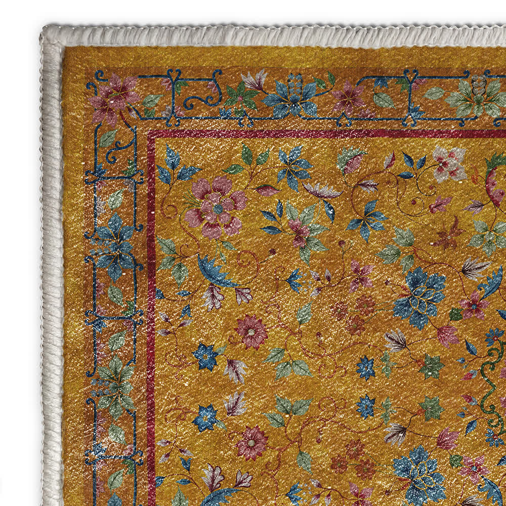 Anti-slip Washable Soft Vintage Floral Area Rug - image 5