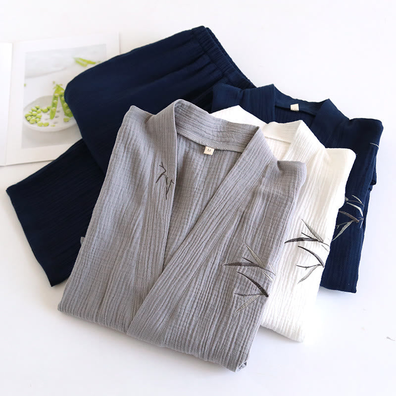 Unisex Bamboo Jacquard Kimono Pajama Set - image 1