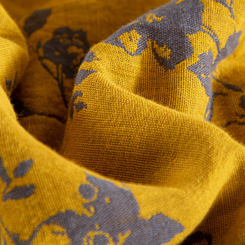 Yellow Floral Double-layer Cotton Summer Quilt