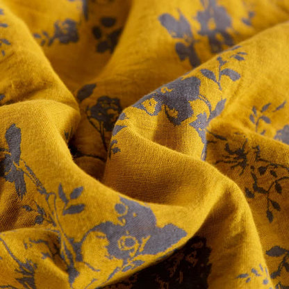 Yellow Floral Double-layer Cotton Summer Quilt