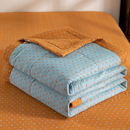 Polka Dot Print Double-layer Cotton Summer Quilt