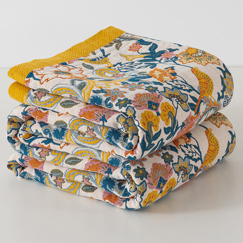 Bohemian Style Cotton Gauze Reversible Quilt