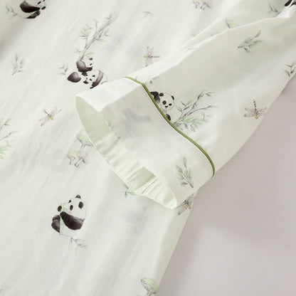 Bamboo Fiber Rural Panda Pajama Set