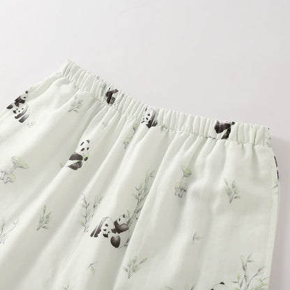 Bamboo Fiber Rural Panda Pajama Set