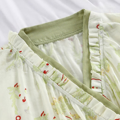 Long-sleeved Cotton Gauze Kimono Nightdress - image 1