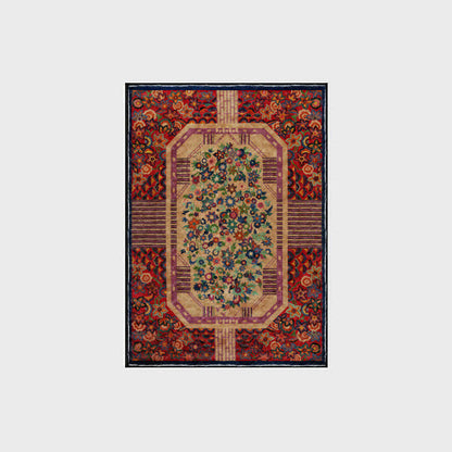 Anti-slip Foldable Vintage Floral Indoor Outdoor Rug