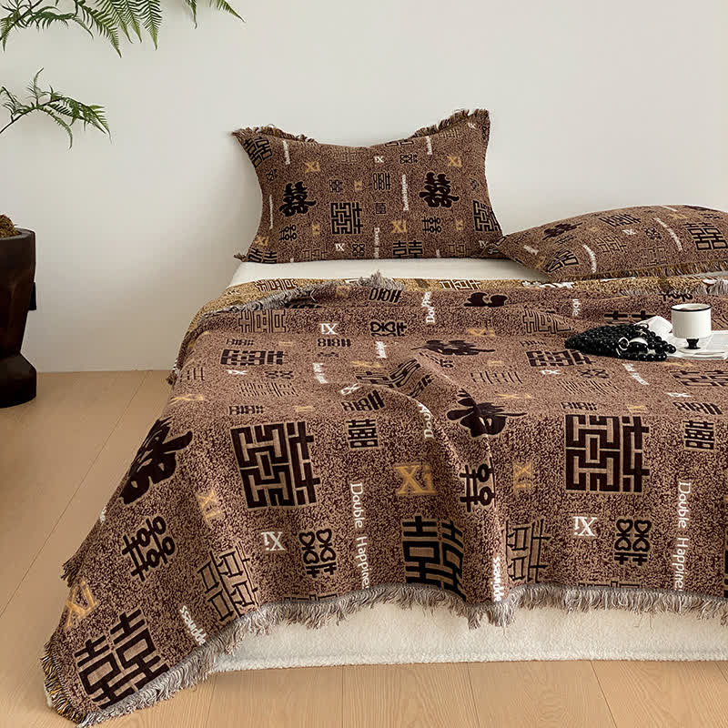 Retro Four-layer Cotton Gauze Tassel Quilt