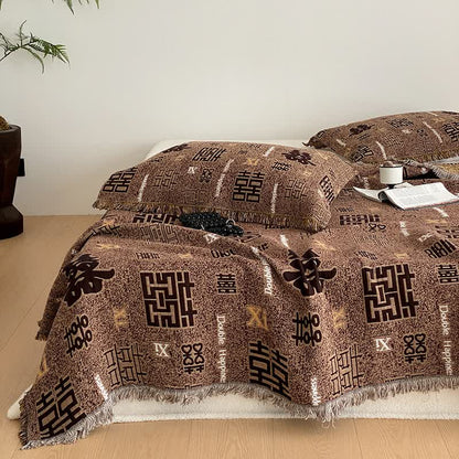 Retro Four-layer Cotton Gauze Tassel Quilt