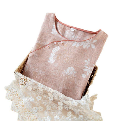 Yarn-dyed Cotton Vintage Jacquard Bead Button Loungewear