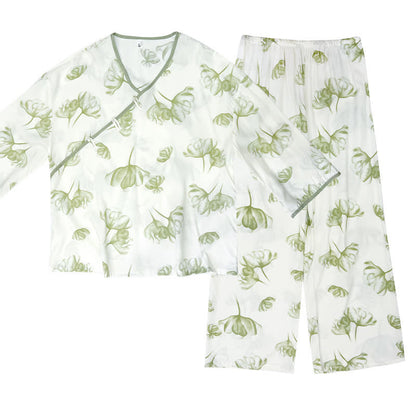 Knotted Buttons Refresh Floral Loungewear Set