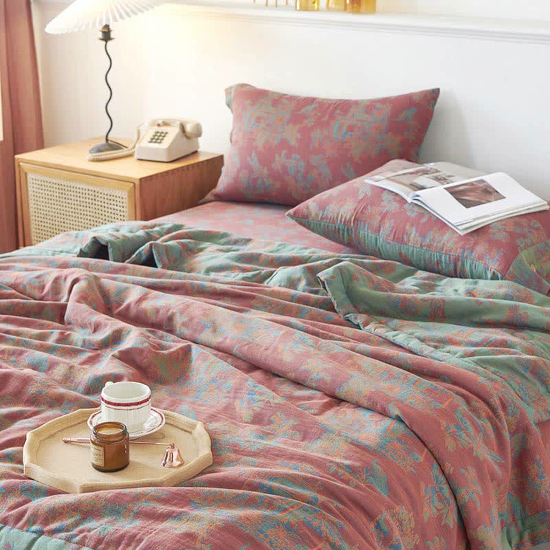 Vintage Pure Cotton Double-layer Summer Reversible Quilt