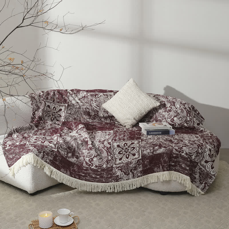 Ethnic Style Pure Cotton Gauze Soft Tassel Quilt