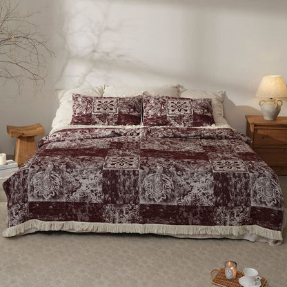 Ethnic Style Pure Cotton Gauze Soft Tassel Quilt