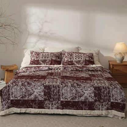 Ethnic Style Pure Cotton Gauze Soft Tassel Quilt