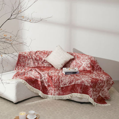 Ethnic Style Pure Cotton Gauze Soft Tassel Quilt