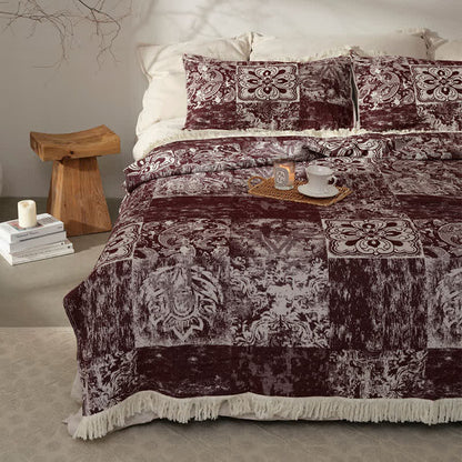 Ethnic Style Pure Cotton Gauze Soft Tassel Quilt