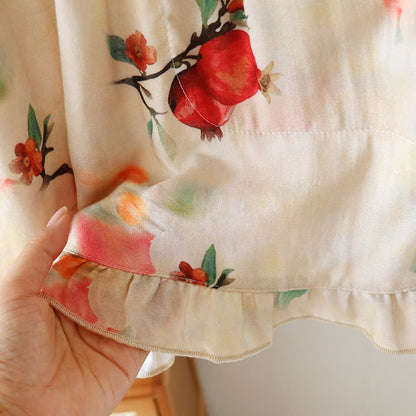 Pomegranate Print Bamboo Cotton Loungewear