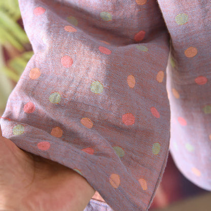 Colorful Circle Cotton Vintage Yarn-dyed Pajama Set