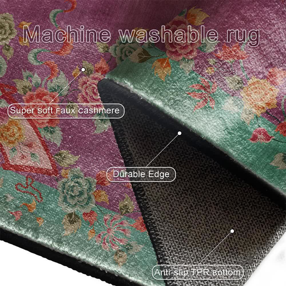 Vintage Rose Soft Washable Anti-slip Area Rug
