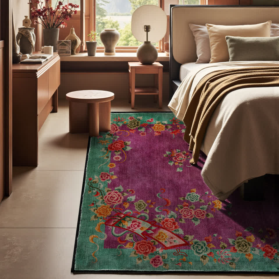 Vintage Rose Soft Washable Anti-slip Area Rug
