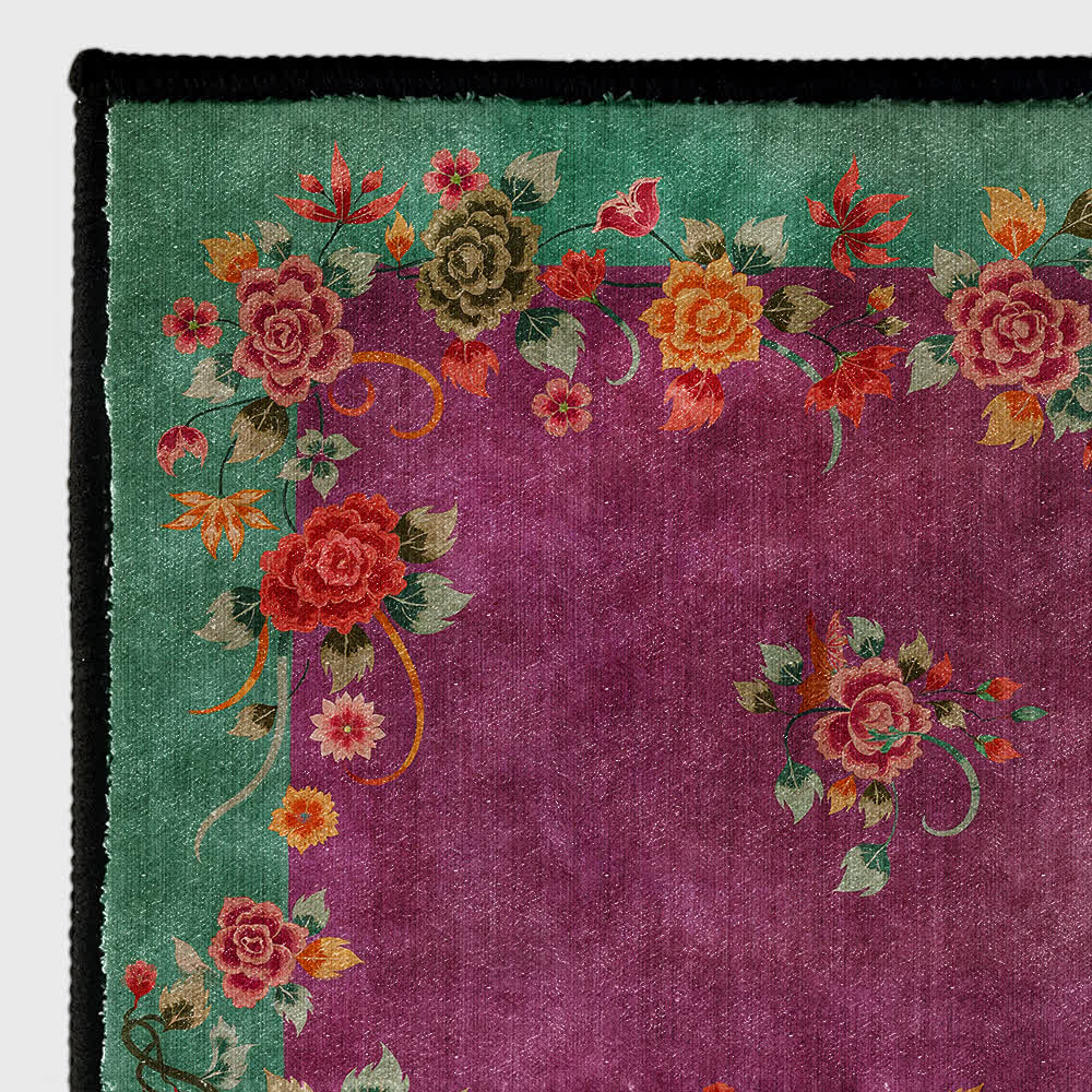 Vintage Rose Soft Washable Anti-slip Area Rug
