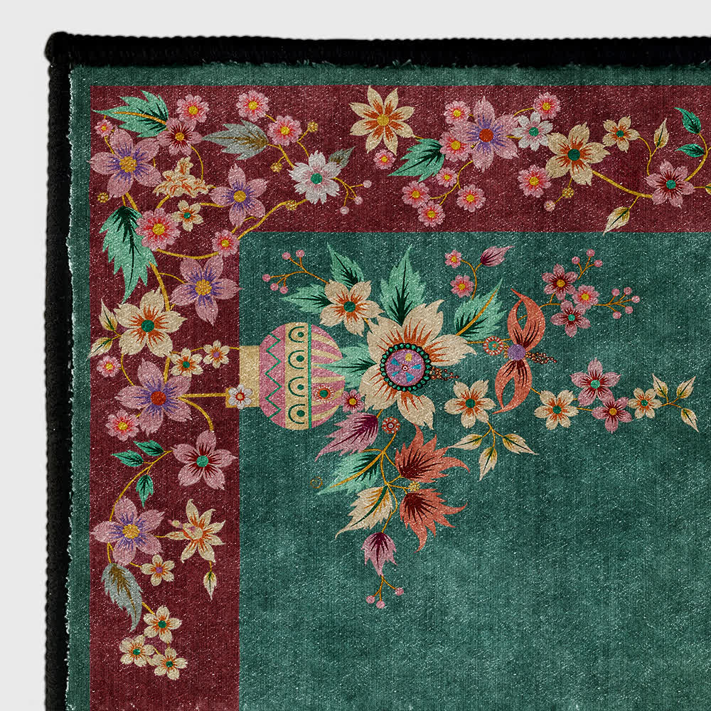 Anti-slip Elegant Floral Soft Washable Area Rug