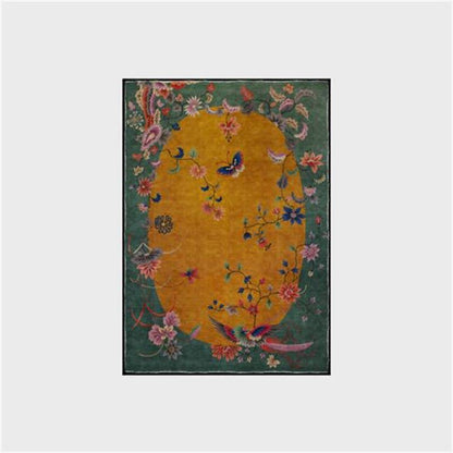 Anti-slip Floral Bird Foldable Area Rug