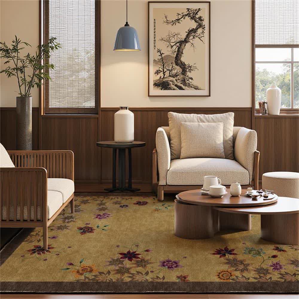 Floral Maple Leaf Anti-slip Indoor Outdoor Rug - image 2