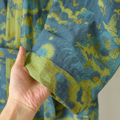 Pastoral Cotton Double-layer Gauze Yarn-dyed Jacquard Bathrobe