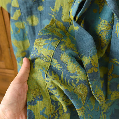 Pastoral Cotton Double-layer Gauze Yarn-dyed Jacquard Bathrobe