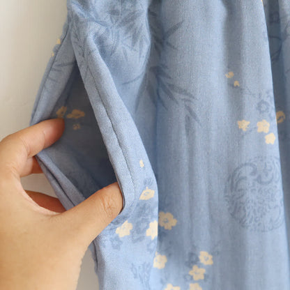 Elegant Floral Bamboo Fiber Short Sleeve Pajama Set